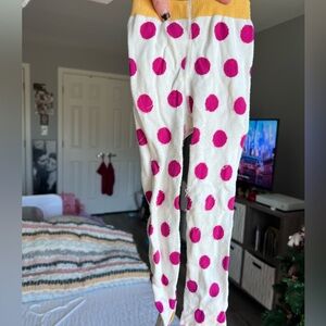 Matilda Jane Yellow And Pink Polka Dot Tights Size 4-6 Years